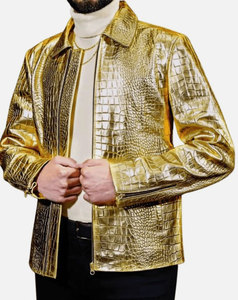 Nueva colección Otoño Invierno estilo europeo americano hombres de pie cuello Casual motocicleta chaqueta de cuero - Product Image 1