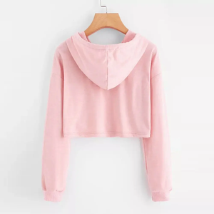 Ensemble de sweats à capuche décontractés pour femmes de qualité supérieure Logo personnalisé capuche à manches longues prix raisonnable quantité minimale de commande de gymnastique à motif solide 2 pièces - Product Image 6