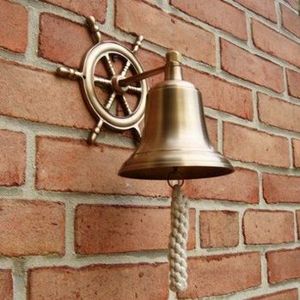 Solid Brass <b>Ship</b> <b>Bell</b> Handmade Nautical <b>Bell</b> Home Decor Rustic Vintage Gold Color Home Decor Gifts for Home Hotel - Product Image 2