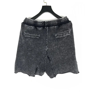 Wholesale Summer <b>Men's</b> <b>Shorts</b> Acid Wash Loose Baggy High Streetwear <b>Quick</b> <b>Dry</b> Vintage Logo Printed Ripped Distressed <b>Shorts</b> - Product Image 2