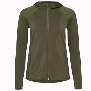 Novedad en sudaderas con capucha de manga larga y cremallera de estilo moderno para mujer, sudaderas con capucha de Punto Lisas informales OEM para mujer con bolsillos - Product Image 5