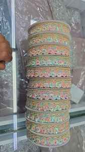 Vente en gros 1 pièce Bordure en dentelle à sequins brodée Sabyasachi indienne 100% polyester Écologique Style vintage Perles - Product Image 5