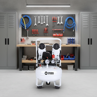 Compresseur d'air silencieux sans huile OWEN certifié CE TUV JN980 1.3HP/980W 108L/min Mini 10 Litres Moteur et pompe portables