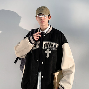 Diseño de moda Logotipo americano Personalizado Chaquetas de béisbol lisas Algodón Personalizado Hombres Satén Chaquetas de béisbol para hombres - Product Image 4