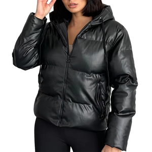 Hot <b>Sale</b> Latest Design Canvas Puffer Jacket Plus Size Custom Patches Winter Hooded Bubble Waterproof & Windproof <b>Men's</b> - Product Image 1