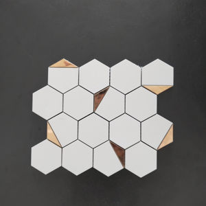 กระเบื้องโมเสคเซรามิกพอร์ซเลนแผ่นหกเหลี่ยมขนาด3นิ้ว73มม. ขนาด260X300มม. โครงการโรงแรมพิเศษ - Product Image 1