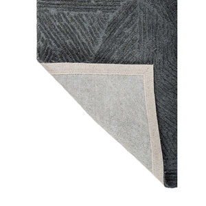 Blue Geometric Acrylic <b>Hand</b> <b>Tufted</b> Living Room Carpet Linear Top-29003 <b>Rug</b> for Home Striped Rectangle 10mm Thickness for Teens - Product Image 5