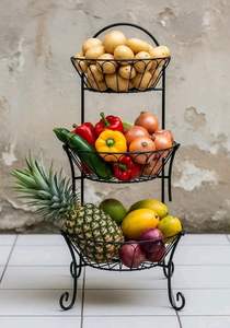 Cesta de Frutas Metálica que Combina Belleza y Practicidad, Ofrece una Forma Suave que Mejora la Visibilidad de las Frutas y la Decoración de la Cocina - Product Image 2