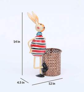 Refined India Easter Rabbit Pen Stand Office <b>Desk</b> Structure Element for Writing Tools within Systematic Work Surface Layouts - Product Image 4