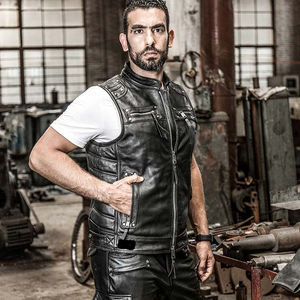 2025 OEM personnalisé hommes doux hiver cuir gilet léger coupe-vent moto gilet avec grande taille Option bonne qualité mode - Product Image 4