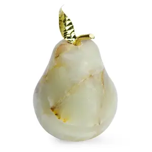 Poire Vintage Onyx, Sculpture de fruits en onyx naturel, décor à la maison poire onyx - Product Image 1
