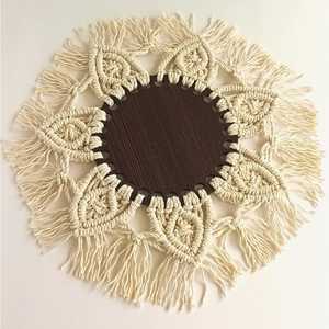 Unique Design Hot Selling Handmade Cotton Macrame Potholder Fringe Macrame Candle Coaster Woven Placemat for Kitchenware - Product Image 2