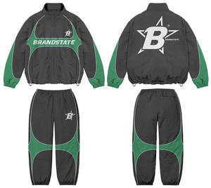 Ensemble coupe-vent pour hommes nouvelle conception personnalisée de survêtements coupe-vent logo personnalisé grande taille nouvelle mode 2025 Street Wear - Product Image 1