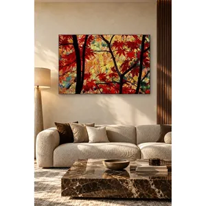 Impression sur toile de feuilles d'érable rouges Fida pour l'automne - Product Image 3