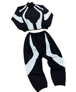 Ensembles de survêtements en nylon personnalisés, brodés, pour hommes, deux pièces, pantalons évasés, ensembles de survêtements, sweats à capuche, survêtements pour hommes - Product Image 5