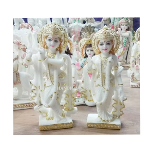 ประติมากรรมพระกฤษณะรัมาดาหินอ่อนทํามือ - Product Image 1