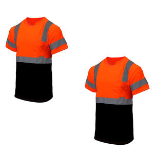 Premium Quality <b>High</b> <b>Vis</b> Short Sleeves Safety Reflective Stripes <b>T</b>-<b>Shirt</b> For Men Wholesale OEM Custom Logo Reflective <b>Shirt</b> - Product Image 6