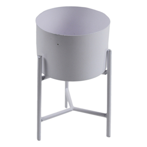 Macetas Redondas Blancas con Acabado Pintado, Macetas y Jardineras de Hierro Ideales para Interiores, Perfectas para Cualquier Espacio - Product Image 1