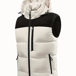 Đàn Ông Cổ Điển Mùa đông thể thao ngoài trời áo khoác bomber có thể tháo rời dày vest màu khối thiết kế đàn hồi Gió Ấm phía trước Logo - Product Image 1
