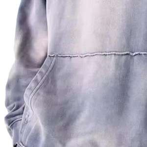 Survêtement ample style streetwear vintage personnalisé avec fermeture éclair, pantalon évasé respirant, broderie, effet délavé et vieilli - Product Image 3