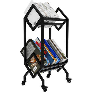 Rolling Book Rack avec style industriel pour la maison et le bureau - Product Image 1