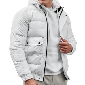 Chaqueta Acolchada Extra Grande para Hombre, con Capucha, Cuello Alto, Impermeable, de Secado Rápido, con Logotipo Frontal, Casual, OEM, Personalizada - Product Image 5
