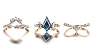 Anillo de Compromiso Moon Life con Topacio Azul de Londres, Plata 925, Gema en Forma de Cometa, Joyería Clásica para Bodas y Fiestas - Product Image 4