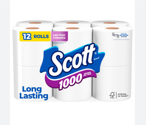 Venta al por mayor Scott 1000 hojas por rollo 12 rollos de papel higiénico papel de baño en stock precio bajo - Product Image 6