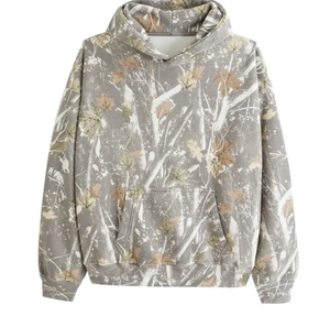 Sudadera térmica de lana lavada Vintage personalizada para hombre, sudaderas con capucha de manga larga con estampado de hojaldre, sudadera holgada para invierno - Product Image 1