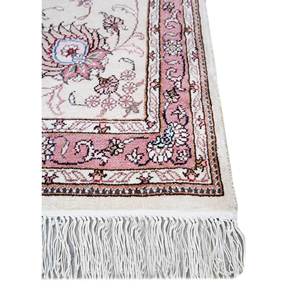 Alfombra de Seda Anudada a Mano Gulmarg, Diseño de Medallón Rojo y Naranja, para Decoración de Sala de Estar o Pasillo, Tamaño 9x12 - Pae-6348 - Product Image 4