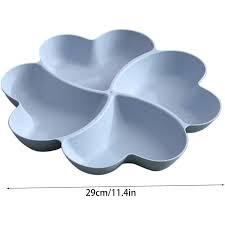 Bandeja de almacenamiento de cerámica de 4 compartimentos en forma de corazón de lujo Color azul elegante accesorios de cocina para el hogar organizador de frutas secas de alimentos - Product Image 2