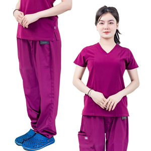 Vente en gros Tissu doux anti-rides rayonne Scrubs Uniforme d'infirmière Vêtements médicaux Femmes et hommes Scrubs Jogger Scrubs Sets - Product Image 6