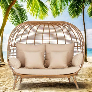 Full Set Durable Comfortable Rattan <b>Egg</b> <b>Chair</b> Day Bed Beautiful <b>Outdoor</b> Indoor Furniture for Dining Living Room Bedroom Park - Product Image 2