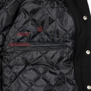 Vestes universitaires personnalisées de haute qualité, imperméables, respirantes, à capuche, en cuir véritable, col montant en toile - Product Image 6