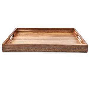 Plateaux de service en bois écologiques au design simple et élégant, décoration de service naturelle de qualité supérieure, plateau de service pour desserts disponible - Product Image 3