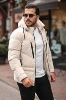 Manteau d'hiver pour homme de haute qualité avec poches zippées, vêtement d'extérieur décontracté et chaud, coupe confortable pour les activités de plein air et le quotidien