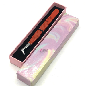 เครื่องมือด้านความงามที่จับขนตาแหนบเคลือบผงสีส้มเข้มแบบรัสเซีย - Product Image 1