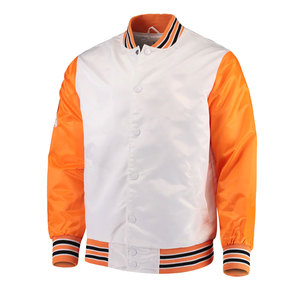 Chaqueta de seda de satén al aire libre vendedora caliente para hombres cuello alto con logotipo personalizado estilo de calle de lona - Product Image 6