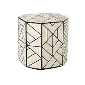 Meilleure qualité Design moderne incrustation d'os Table d'appoint de lit ronde et carrée faite à la main meubles en incrustation d'os de nacre - Product Image 2