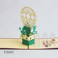 ANN HANDICRAFT FS063 Cartes d'amitié ballon, impression personnalisée, découpe de papier artisanale, découpe 3D, impression, cadeau de remerciement