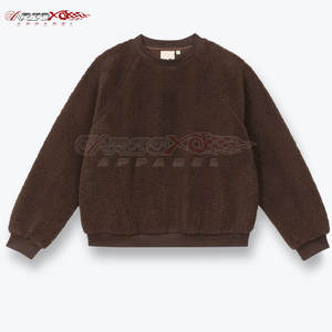 Pull-over en polaire Sherpa uni pour femme, col rond, ourlet droit, hiver automne, haute qualité, anti-plis, respirant, doublé - Product Image 3