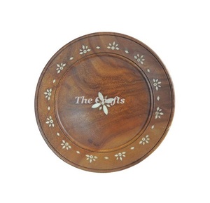 Assiette de service à chocolat en bois en vrac avec assiette de dates de dessert de forme ronde de la meilleure qualité pour la vaisselle - Product Image 5