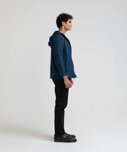 Sudadera con capucha de forro polar con cremallera para hombre, 100% algodón, térmica, de ajuste holgado, antipilling, manga larga, para exteriores, táctica, cálida y afelpada - Product Image 4