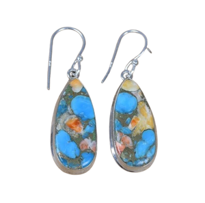 Oyster cuivre Turquoise 925 argent Sterling pierre précieuse naturelle boucle d'oreille décembre mois pierre de naissance bijoux faits à la main cadeau pour femme - Product Image 1