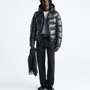 Parka d'hiver épaisse et chaude, nouvelle marque, décontractée, tendance, veste matelassée brillante avec capuche, coupe-vent pour homme, veste matelassée personnalisée, vêtements pour homme - Product Image 5