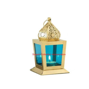 Linterna de vela de Metal de estilo marroquí clásico con colgante decorativo y soporte de mesa para decoración del hogar y regalos en venta - Product Image 6