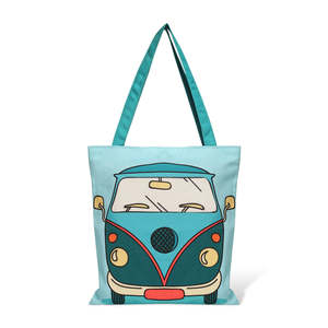 Sacs fourre-tout en toile de coton à motif dessin animé Carvaan avec logo imprimé DTF, couleur bleue, sacs cadeaux lifestyle en toile de coton - Product Image 6