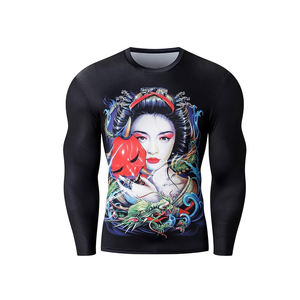 Custom Printed Rash Guard Sublimación Impreso Rashguard Mma Rushguard Bjj OEM Mma Rashguard para los hombres de manga corta Rash Guard - Product Image 1