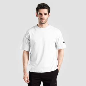 T-shirt Max (Blanc) 100% Coton Jersey Léger pour l'Exercice et la Gym, avec Impression Sérigraphique du Logo Solide et Fonctionnalité Compressée - Product Image 5