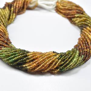 Perles de tourmaline naturelle AAA faites à la main, 4,5 à 5 mm, rondelles lisses, brin de 14 pouces, perles de pierres précieuses multicolores pour bijoux - Product Image 1